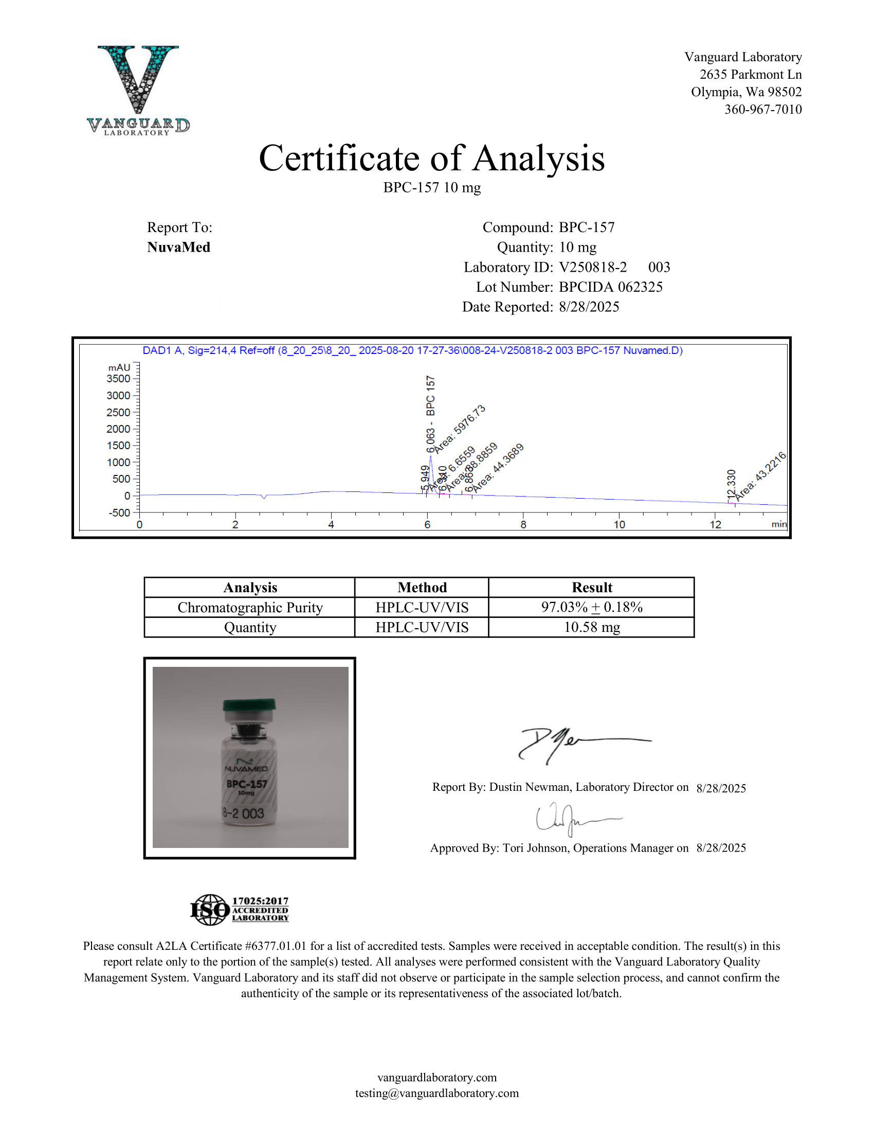 BPC-157 Peptide 10mg20mg | Research Grade | Nuvamed BPC-157 Peptide 10mg20mg | Research Grade | Nuvamed