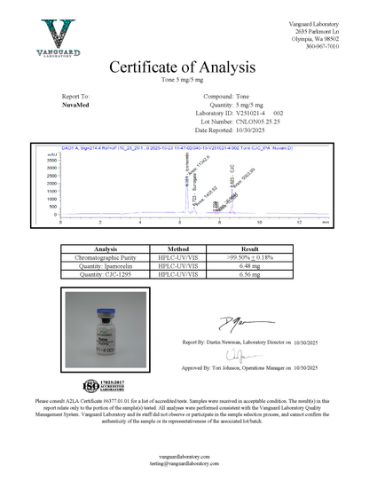 TONE Blend CJC-1295 No DAC (5mg) / Ipamorelin (5mg)