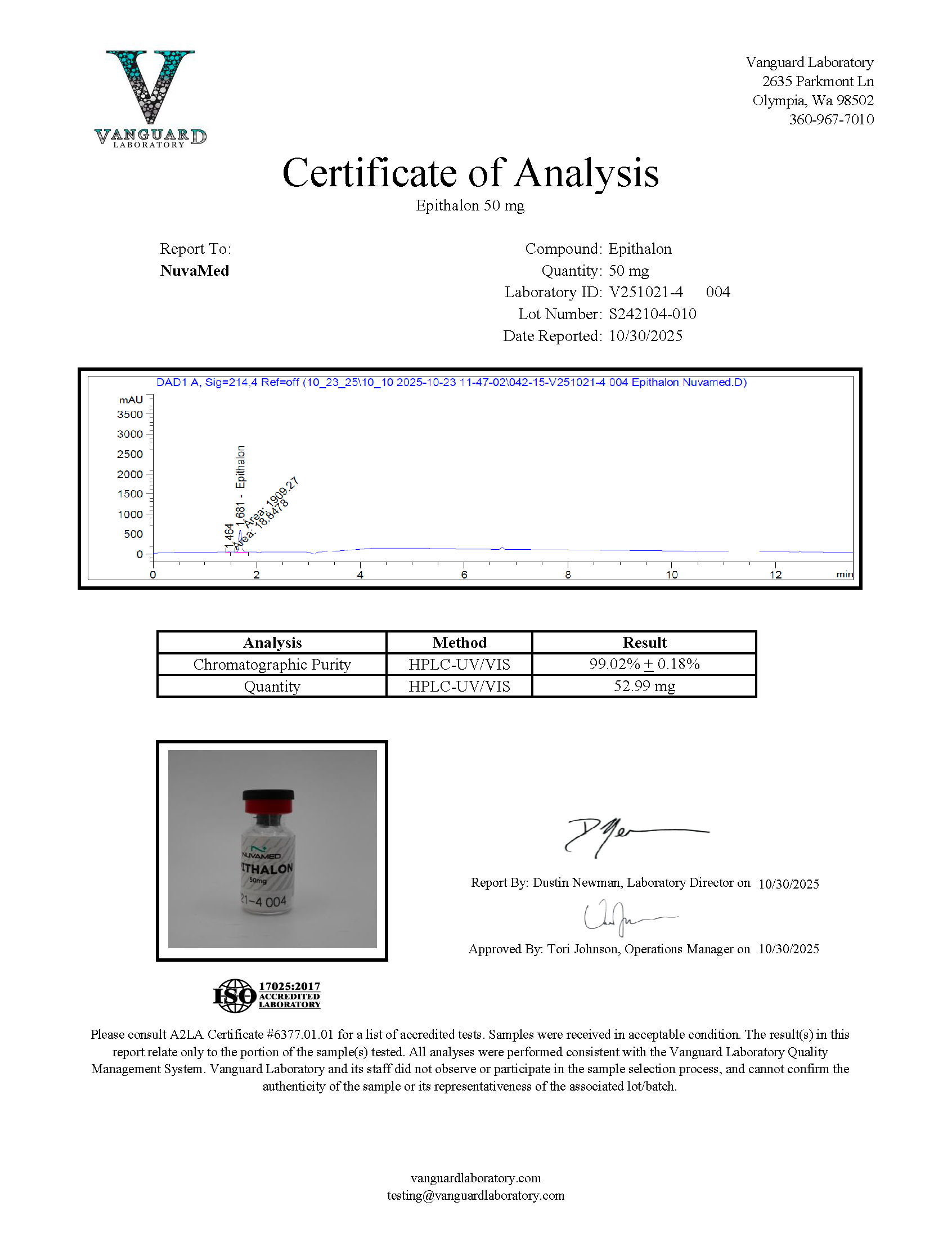 Epithalon 50mg Peptide | Research Grade | Nuvamed Epithalon 50mg Peptide | Research Grade | Nuvamed